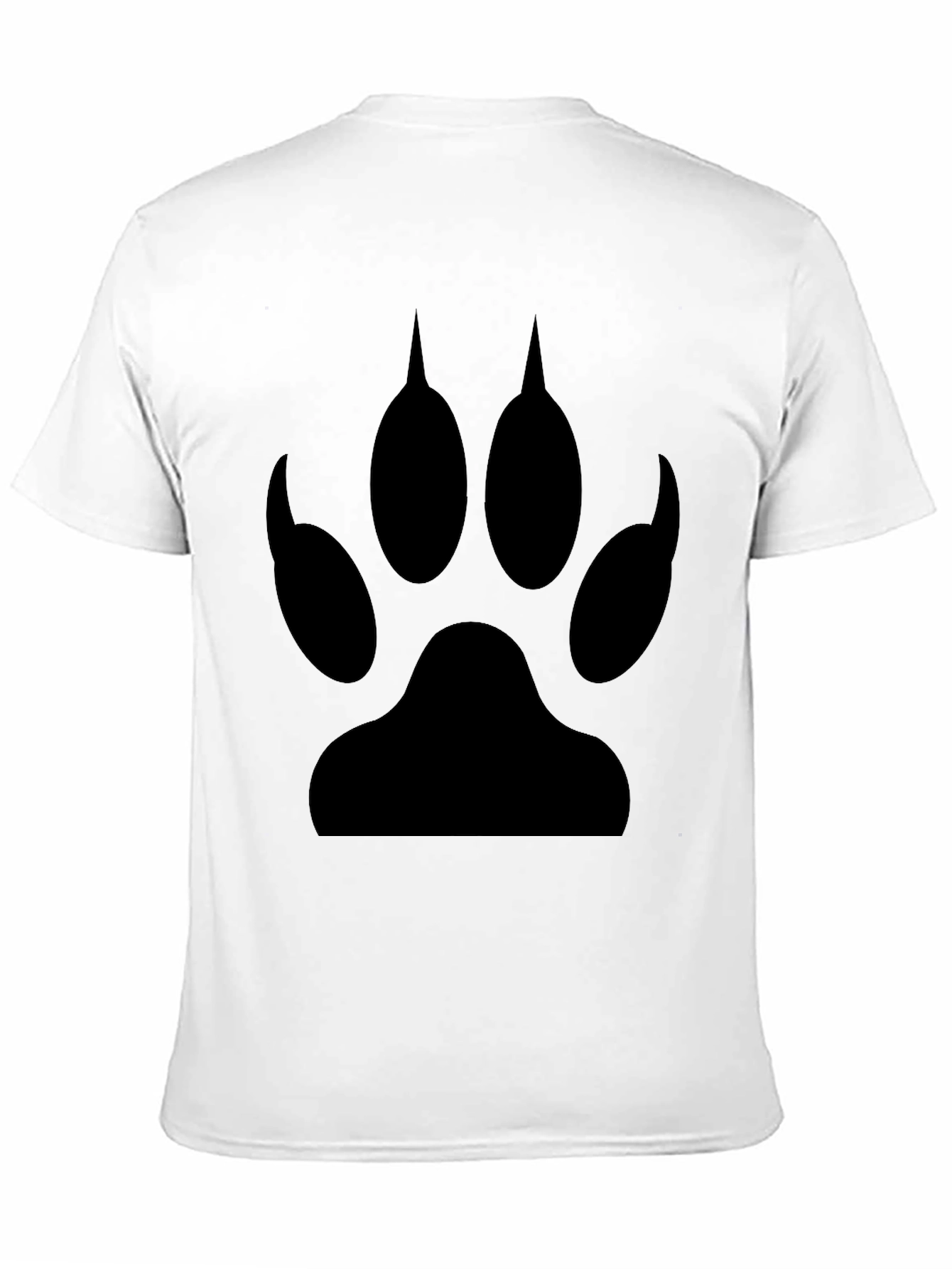 Mens Black Paw Print Graphic Tee