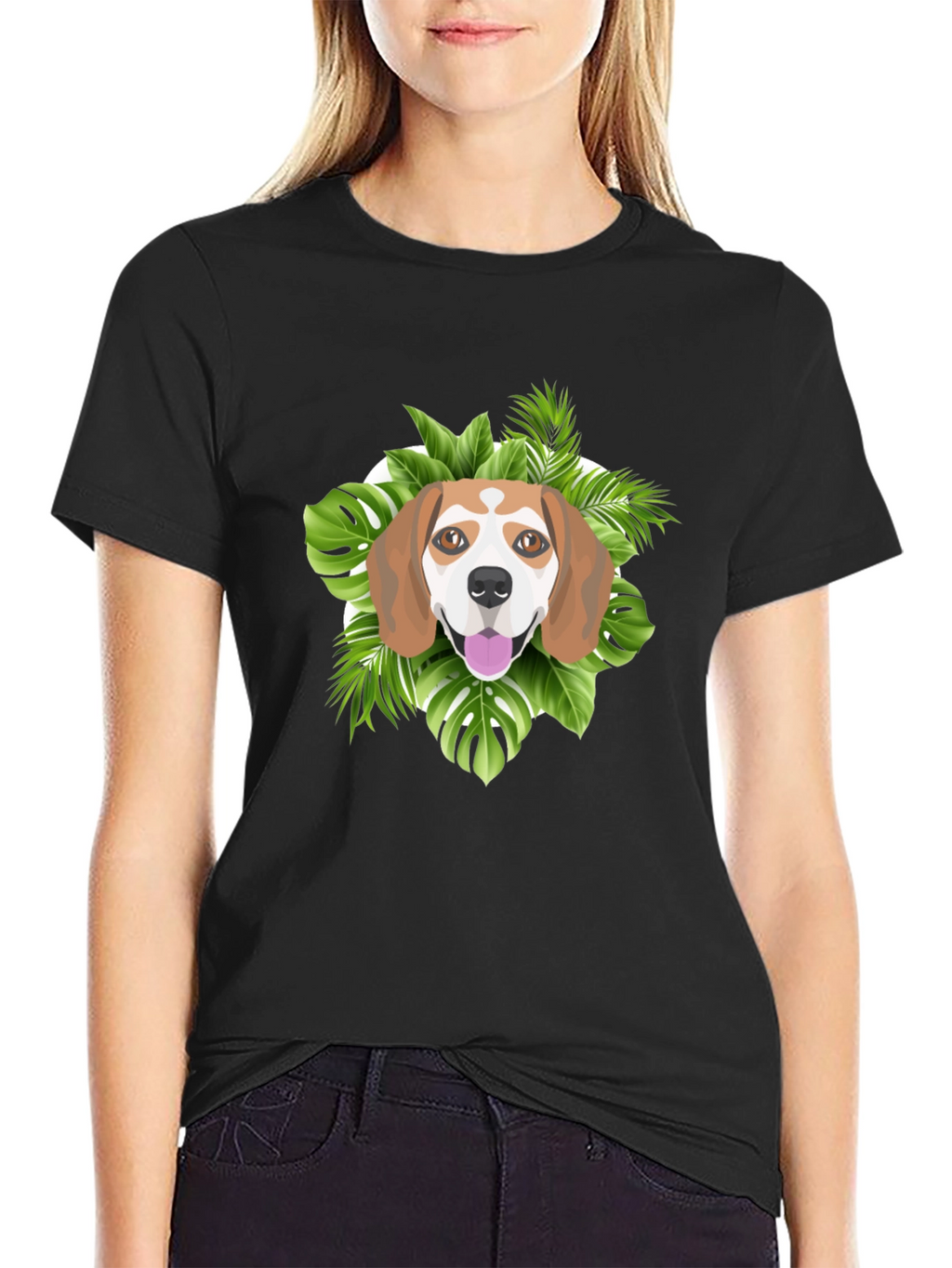 Dog Graphic Tee - Tropical Beagle Print