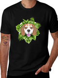 Dog Graphic Tee - Tropical Beagle Print