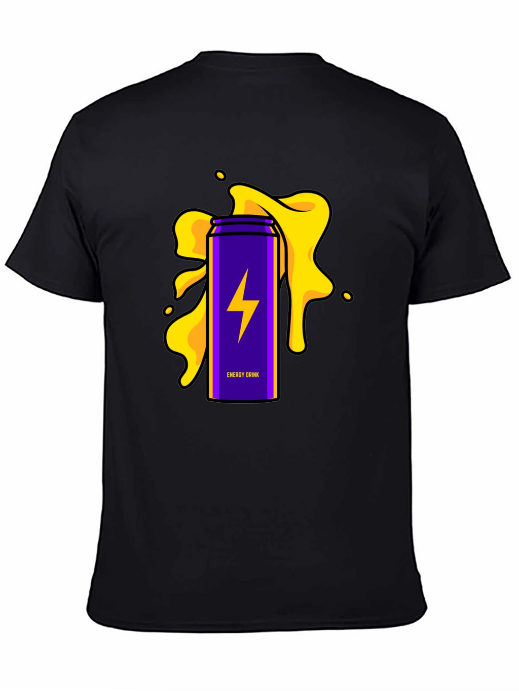 Energy Drink T-Shirt - Purple Lightning Bolt Design