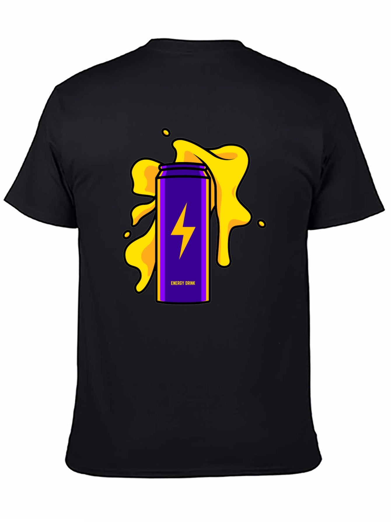 Energy Drink T-Shirt - Purple Lightning Bolt Design
