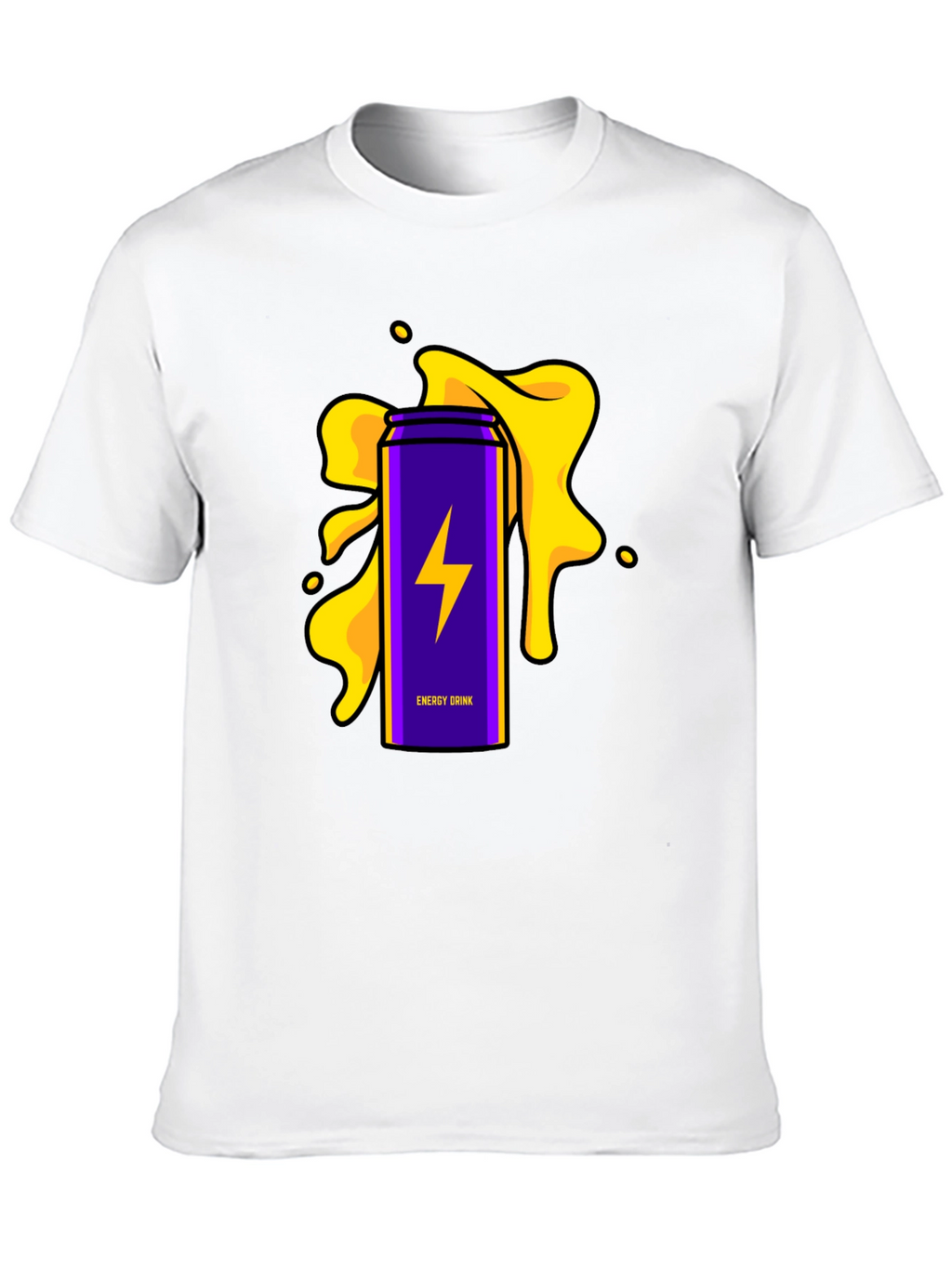 Energy Drink T-Shirt - Purple Lightning Bolt Design