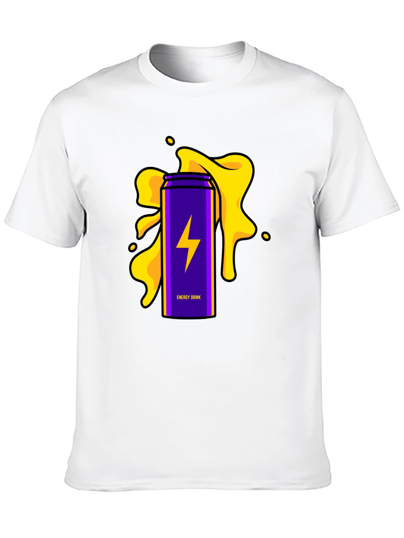 Energy Drink T-Shirt - Purple Lightning Bolt Design