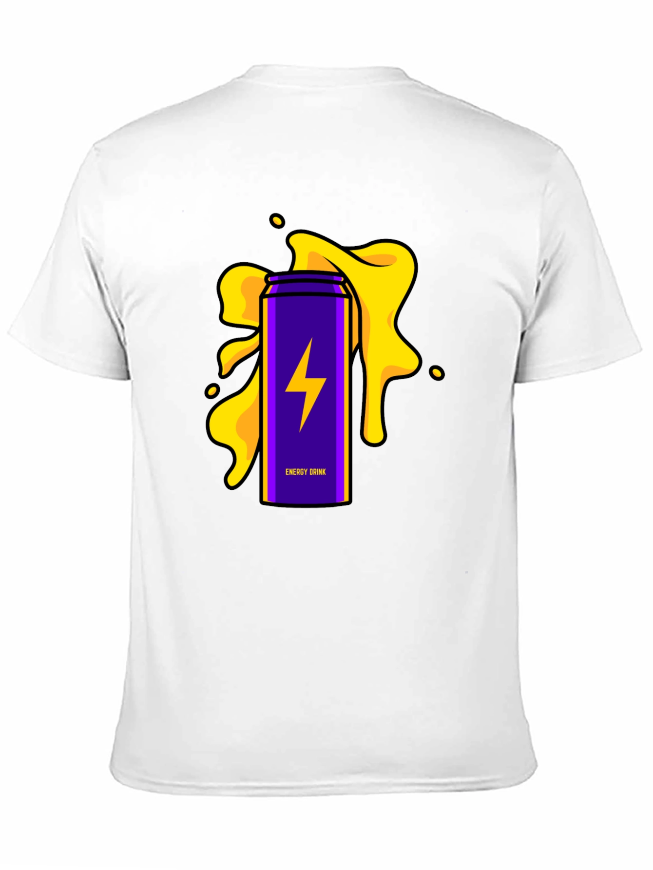 Energy Drink T-Shirt - Purple Lightning Bolt Design