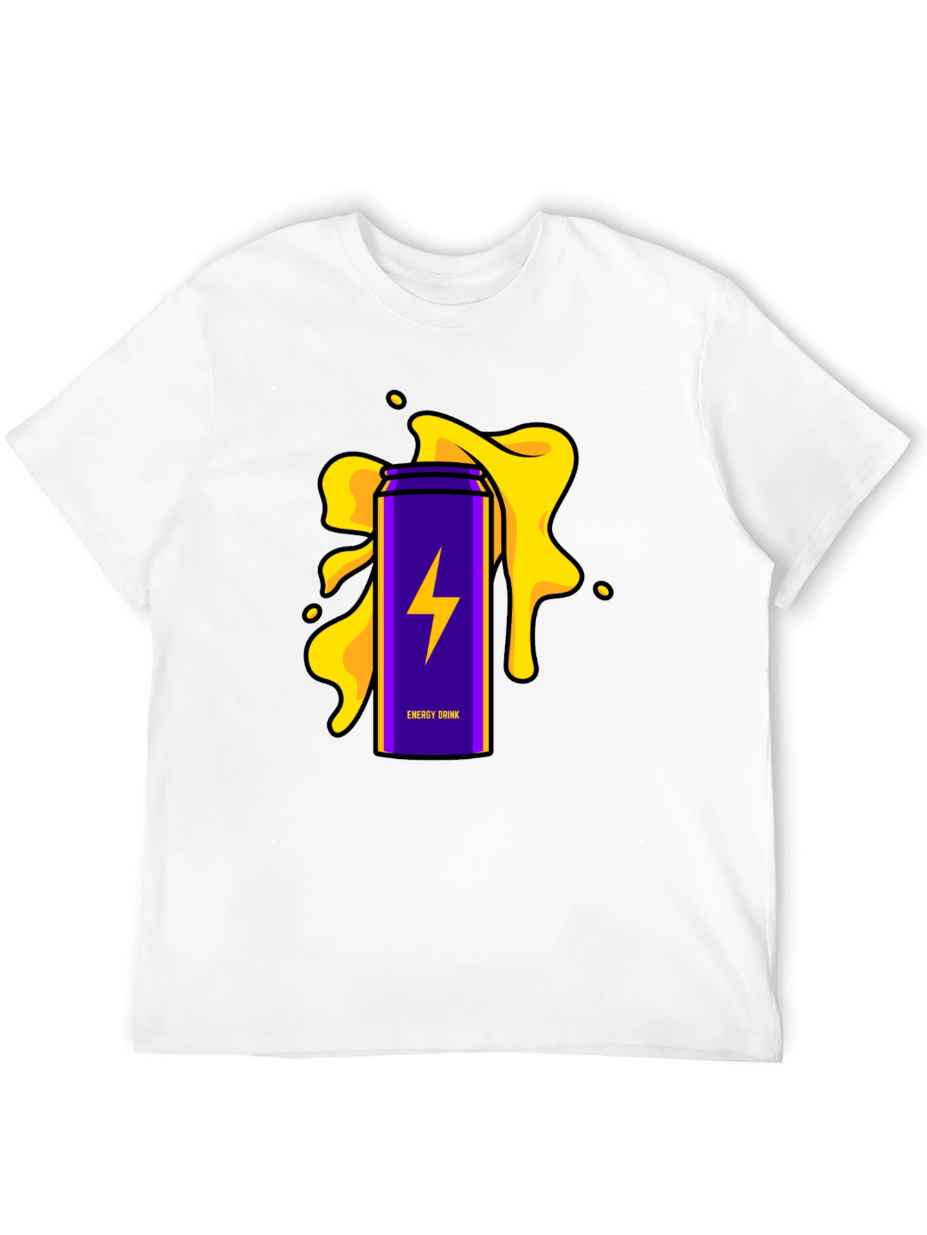 Energy Drink T-Shirt - Purple Lightning Bolt Design