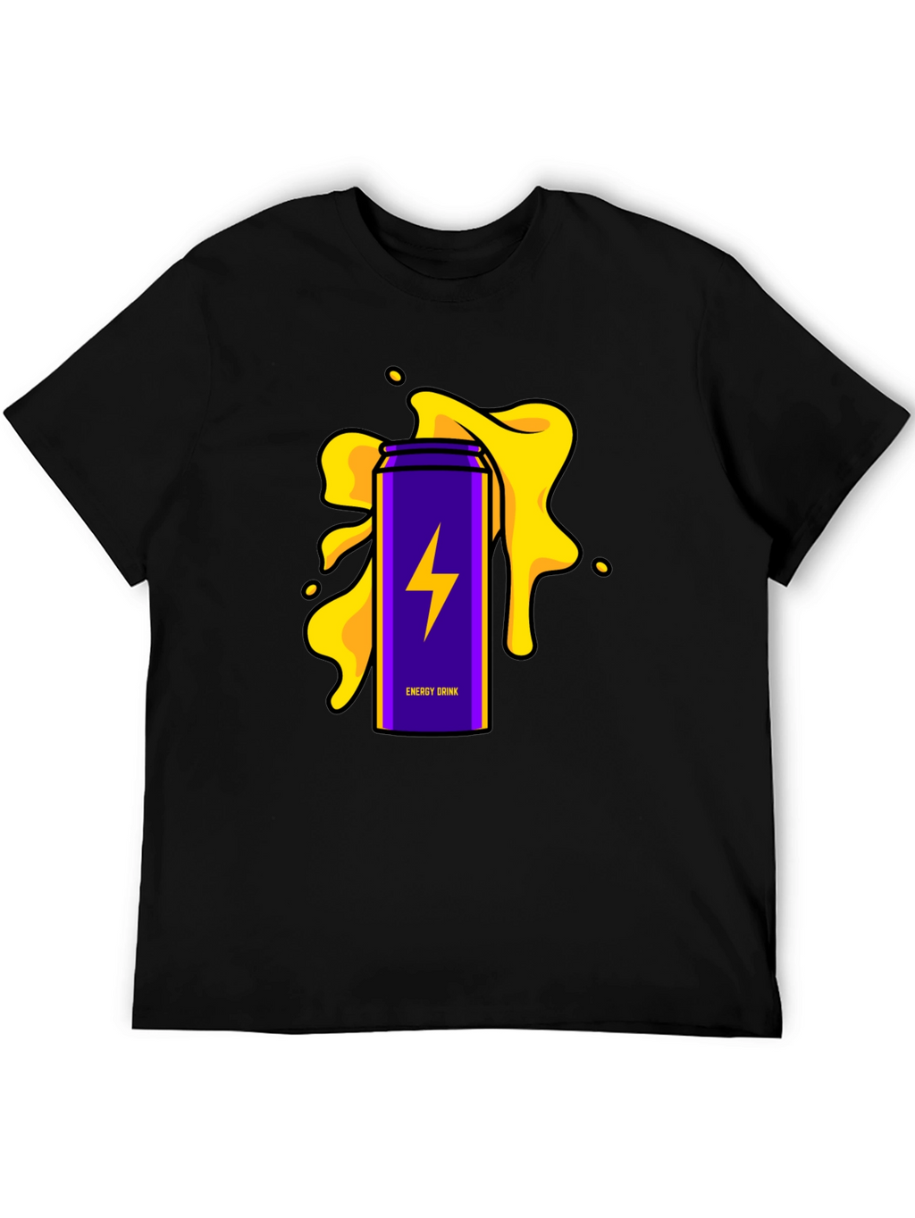 Energy Drink T-Shirt - Purple Lightning Bolt Design
