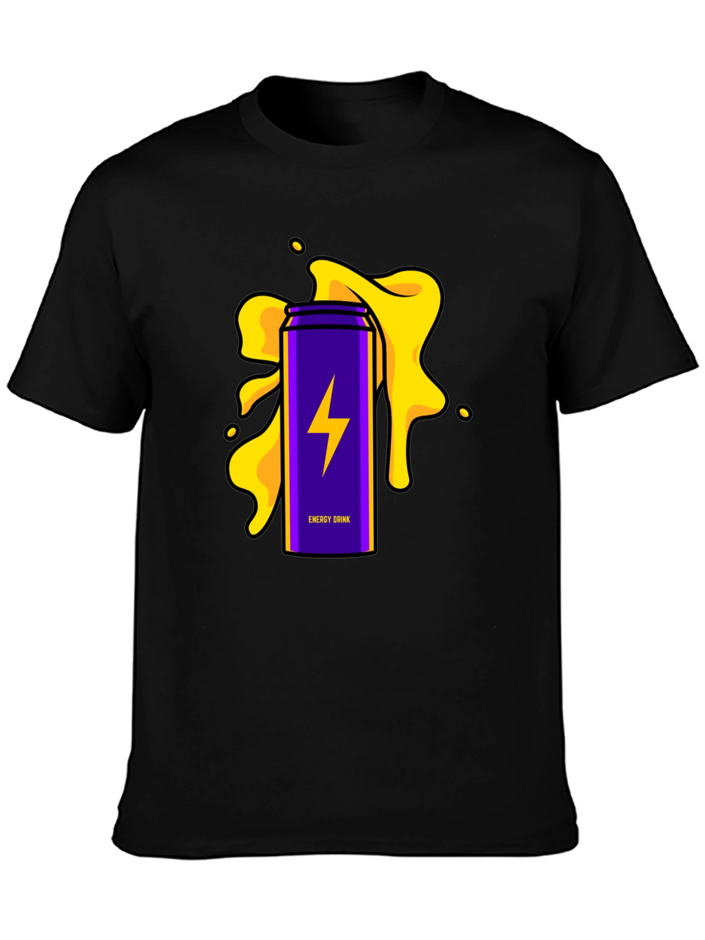 Energy Drink T-Shirt - Purple Lightning Bolt Design