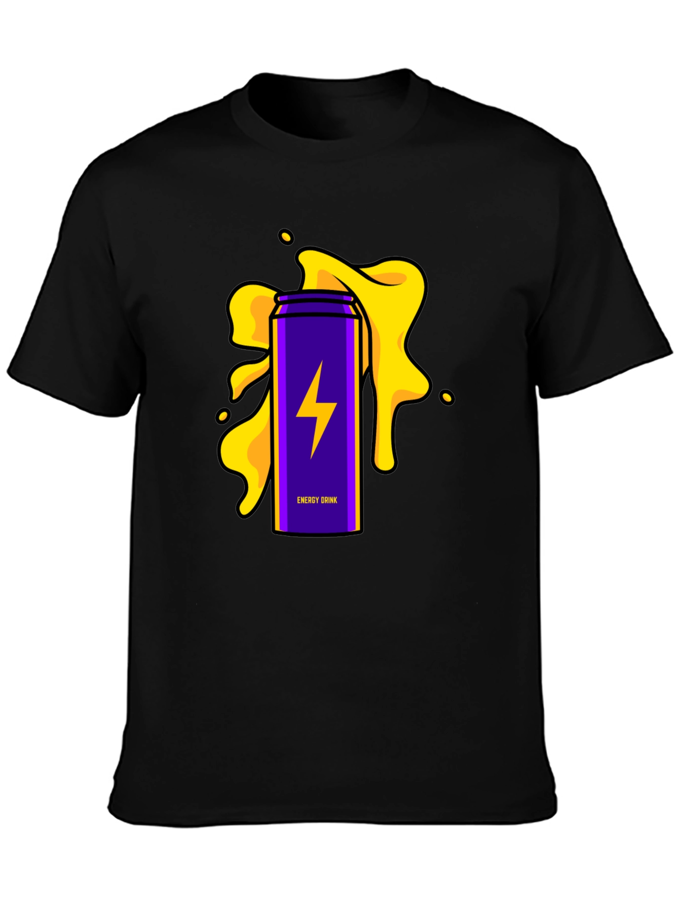 Energy Drink T-Shirt - Purple Lightning Bolt Design