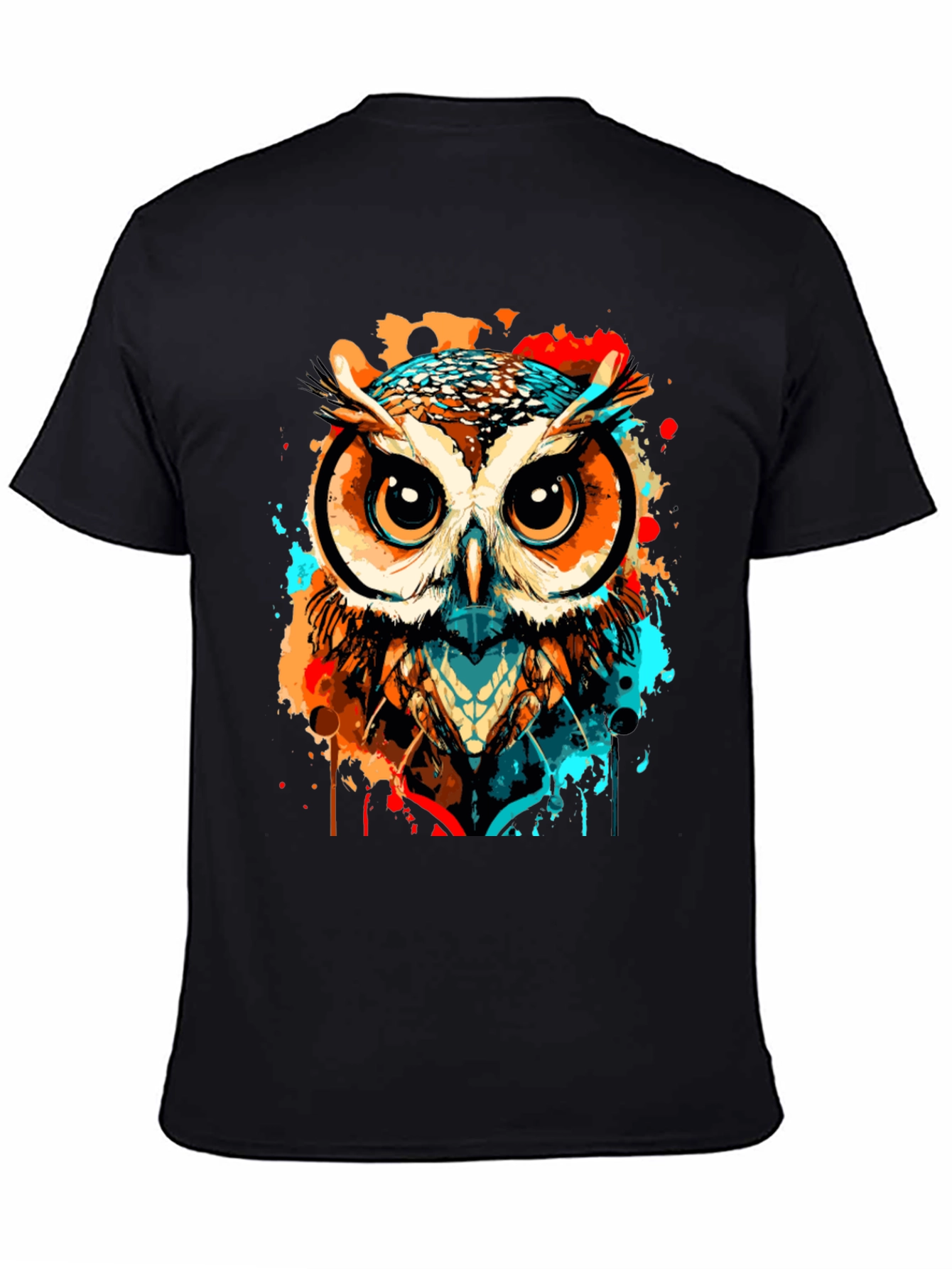 Owl Graphic T-Shirt - Artsy Watercolor Design