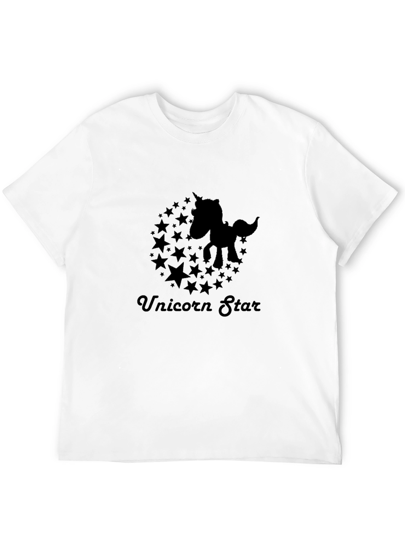 Unicorn Star Graphic T-Shirt - Black