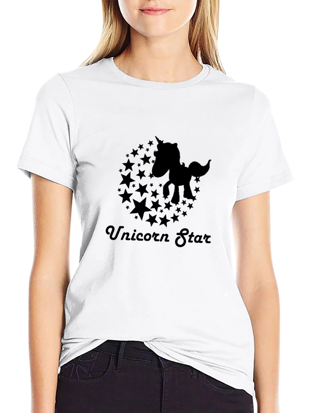 Unicorn Star Graphic T-Shirt - Black
