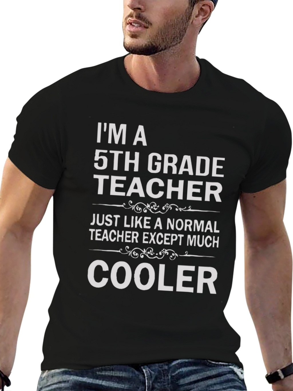 Cool 5th Grade Teacher Black T-Shirt