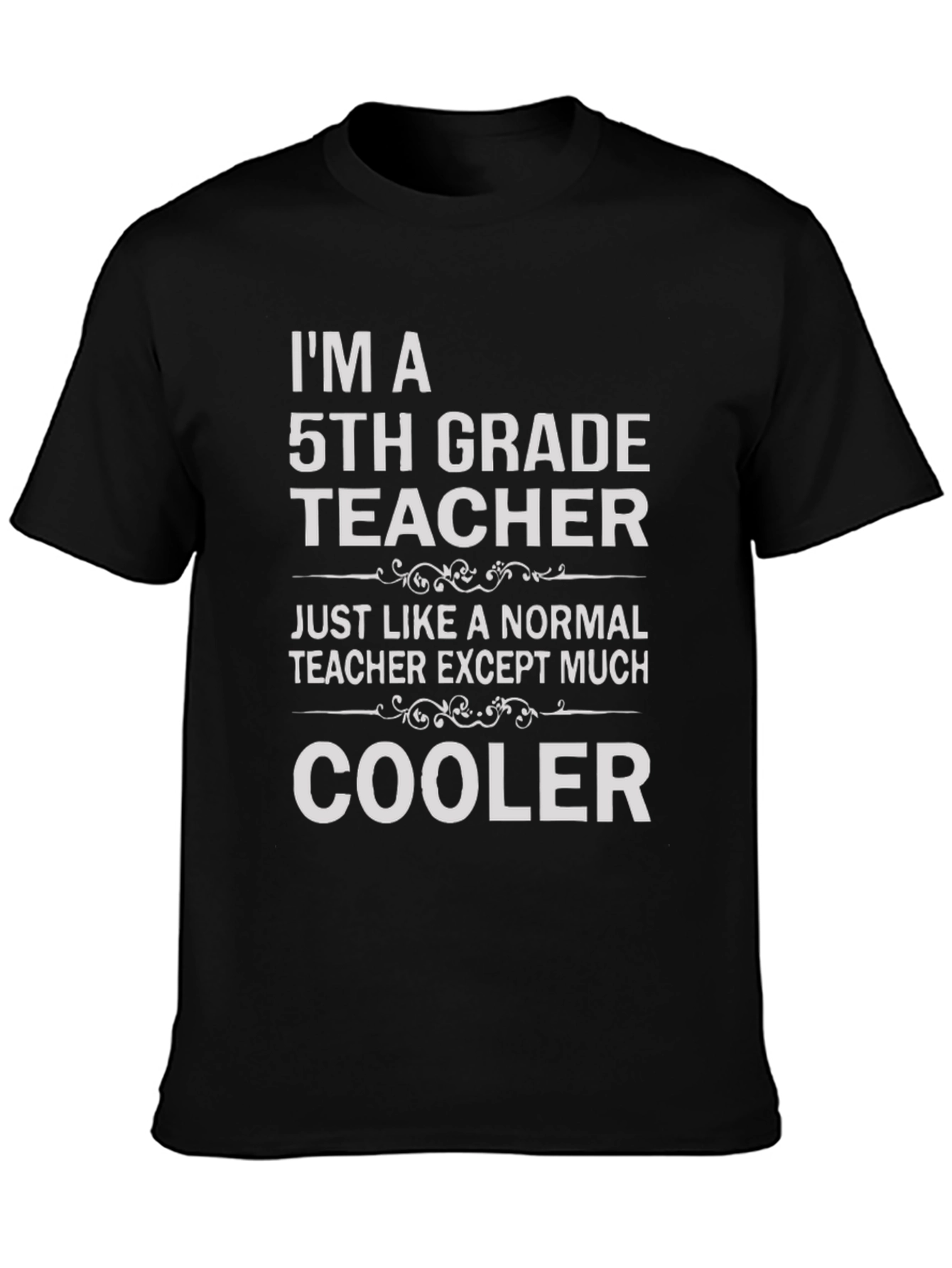 Cool 5th Grade Teacher Black T-Shirt