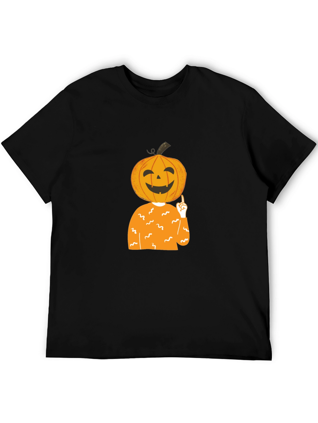 Pumpkin Head Halloween T-Shirt - Black