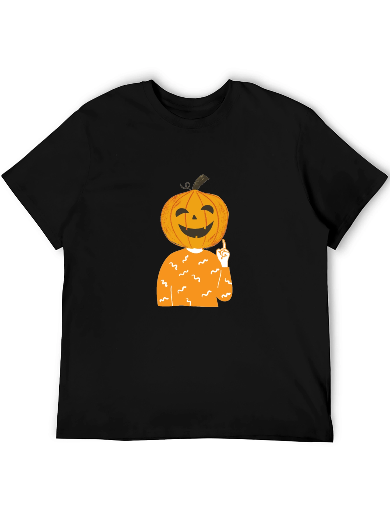 Pumpkin Head Halloween T-Shirt - Black