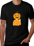 Pumpkin Head Halloween T-Shirt - Black