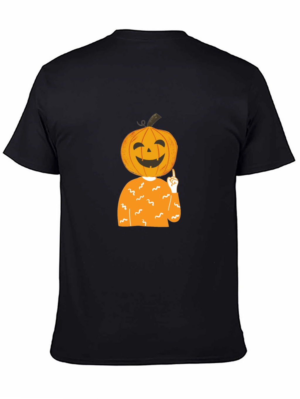 Pumpkin Head Halloween T-Shirt - Black