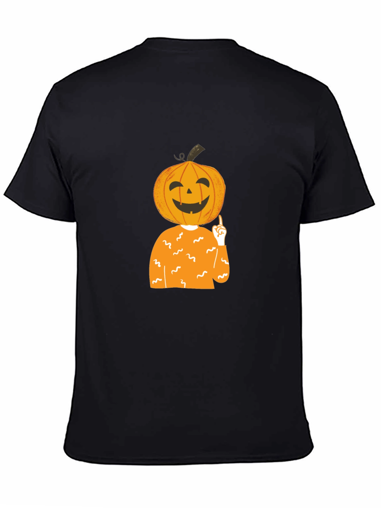 Pumpkin Head Halloween T-Shirt - Black