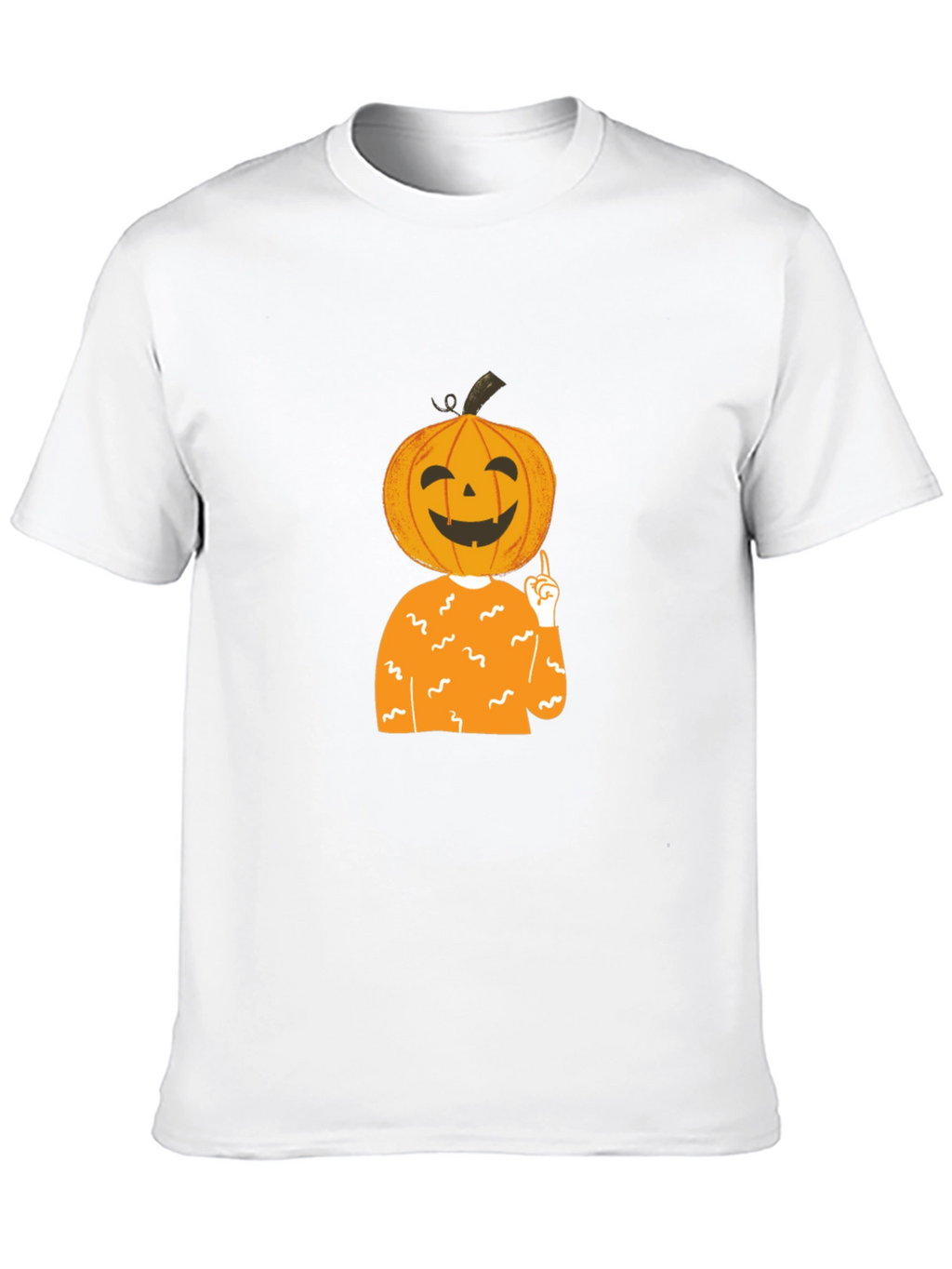 Pumpkin Head Halloween T-Shirt - Black