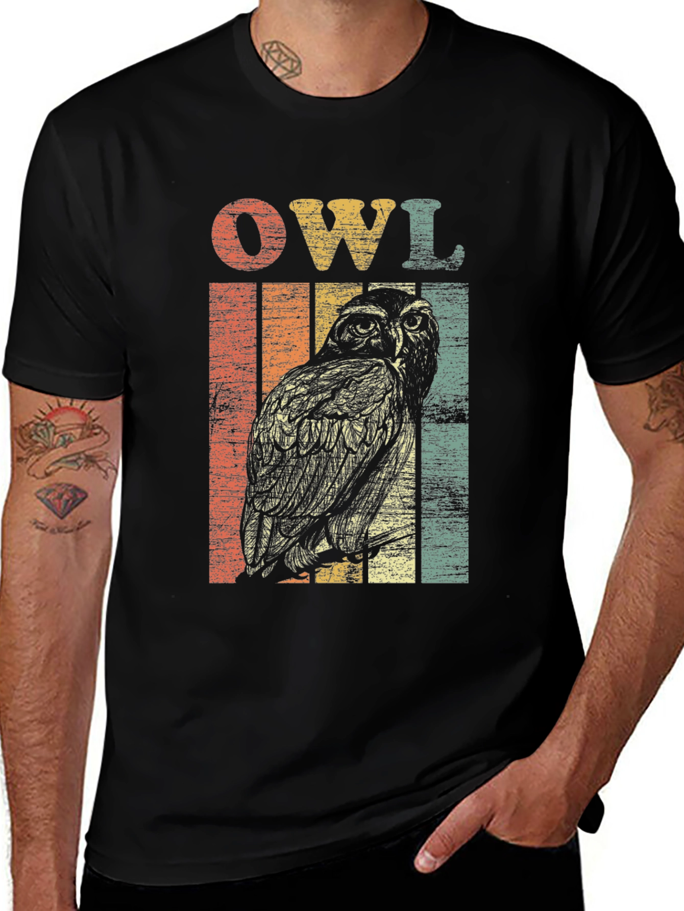 Retro Owl Graphic T-Shirt - Vintage Style