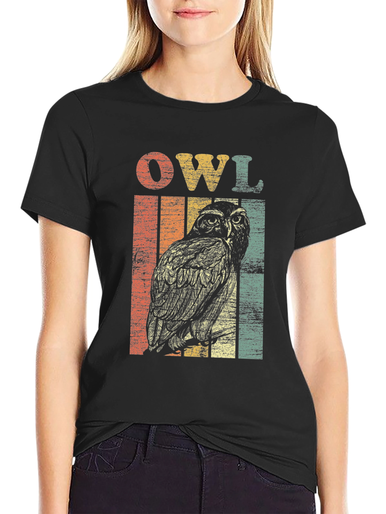 Retro Owl Graphic T-Shirt - Vintage Style
