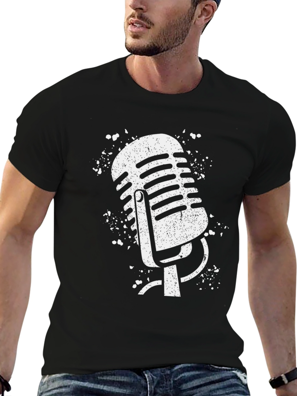 Retro Microphone Graphic Tee - Classic Music Lover Shirt