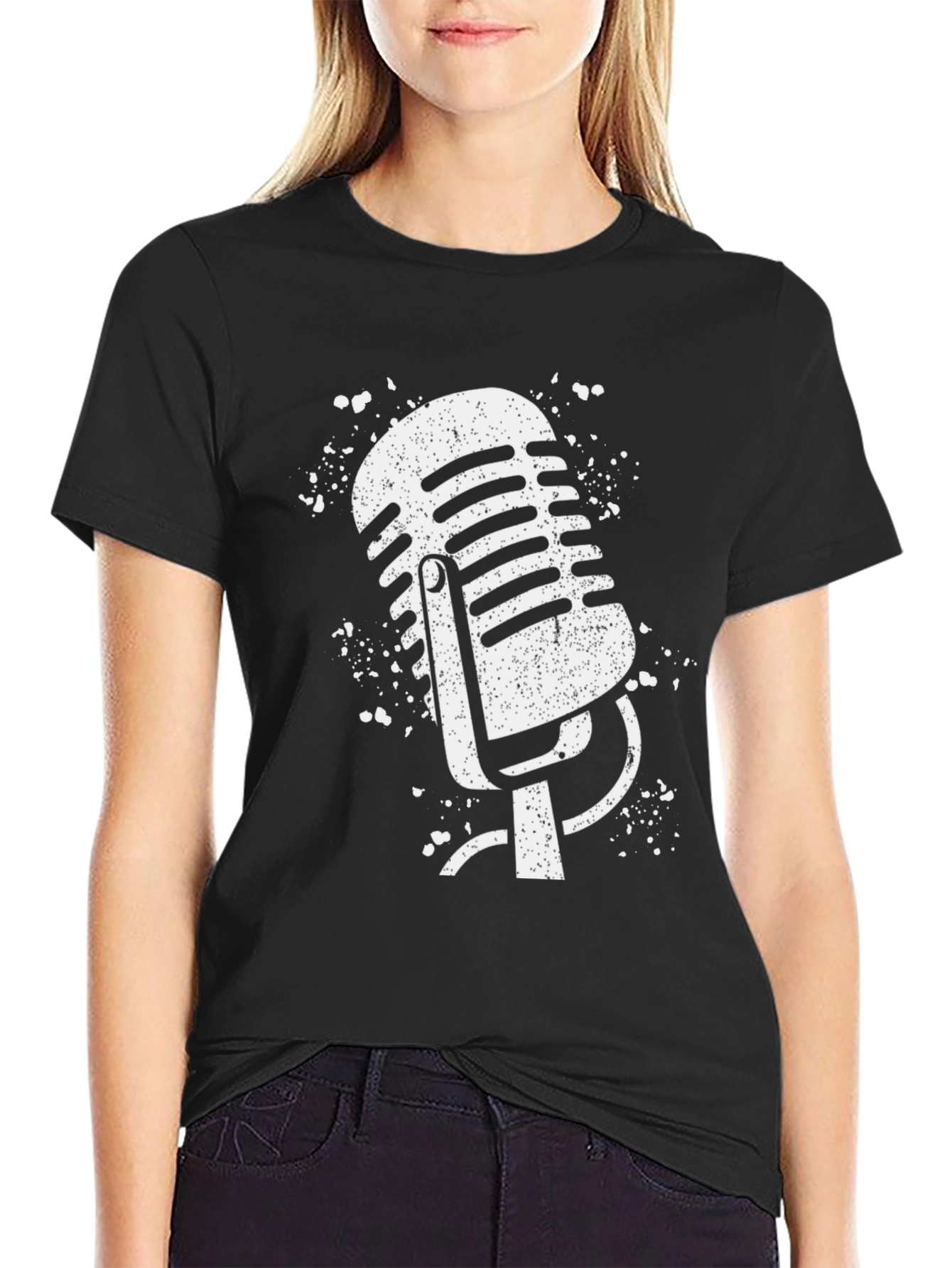 Retro Microphone Graphic Tee - Classic Music Lover Shirt