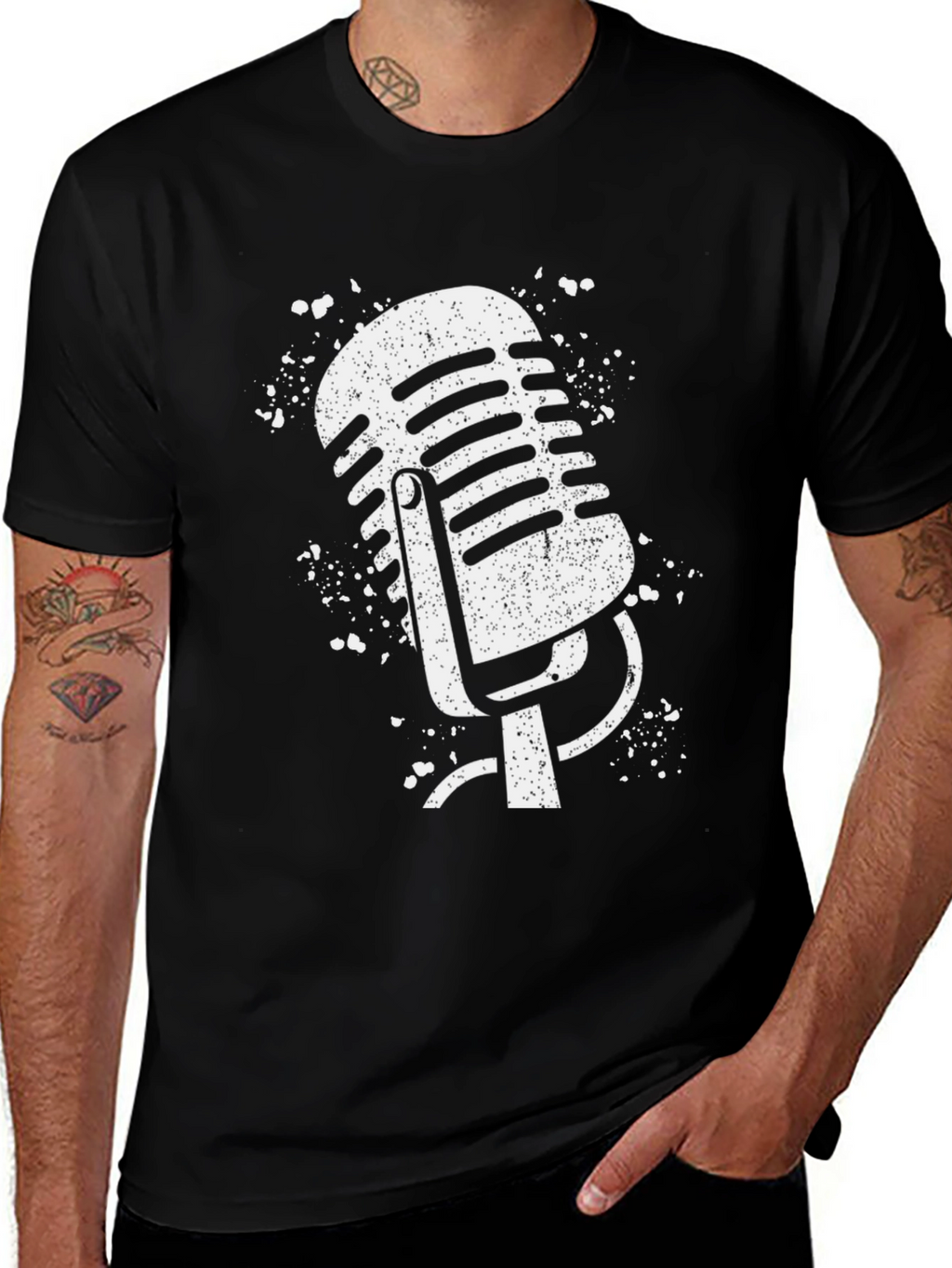 Retro Microphone Graphic Tee - Classic Music Lover Shirt