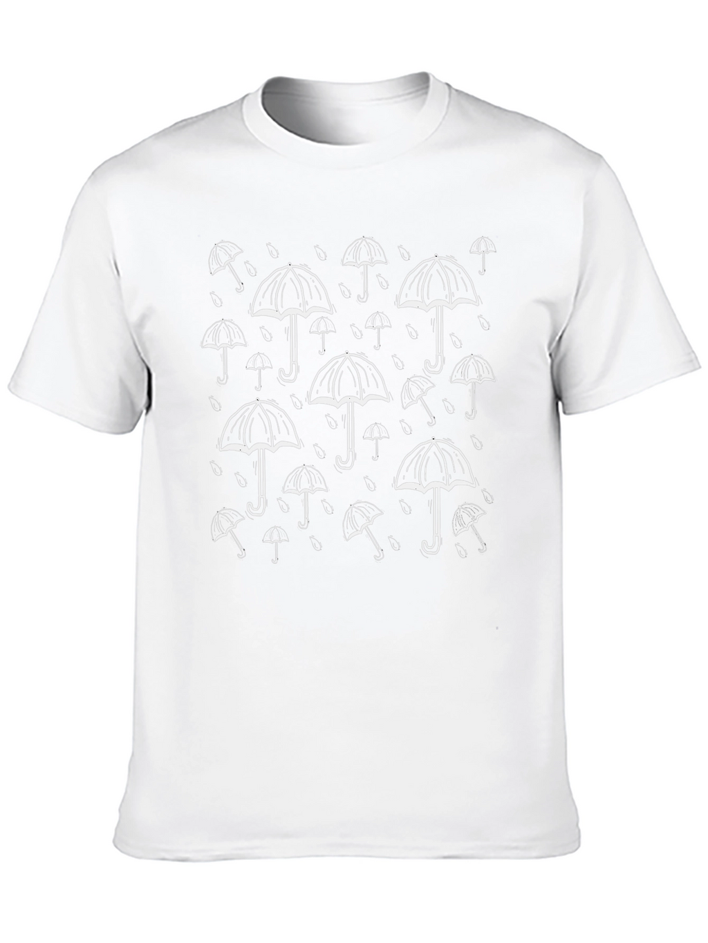 Stylish Black Umbrella Pattern Tee