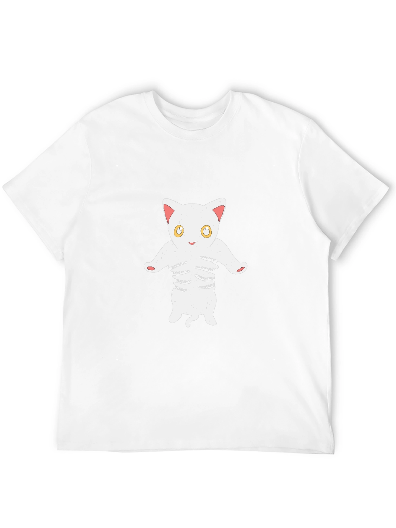Cat Skeleton Graphic Tee - Black Cotton T-Shirt