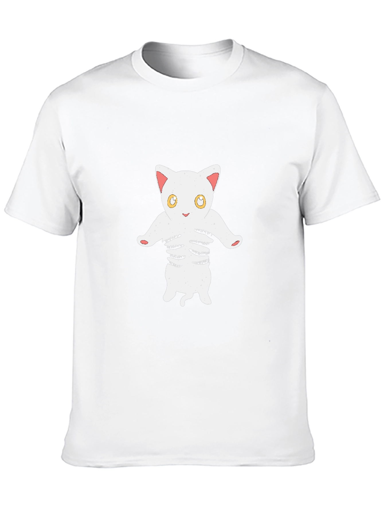 Cat Skeleton Graphic Tee - Black Cotton T-Shirt