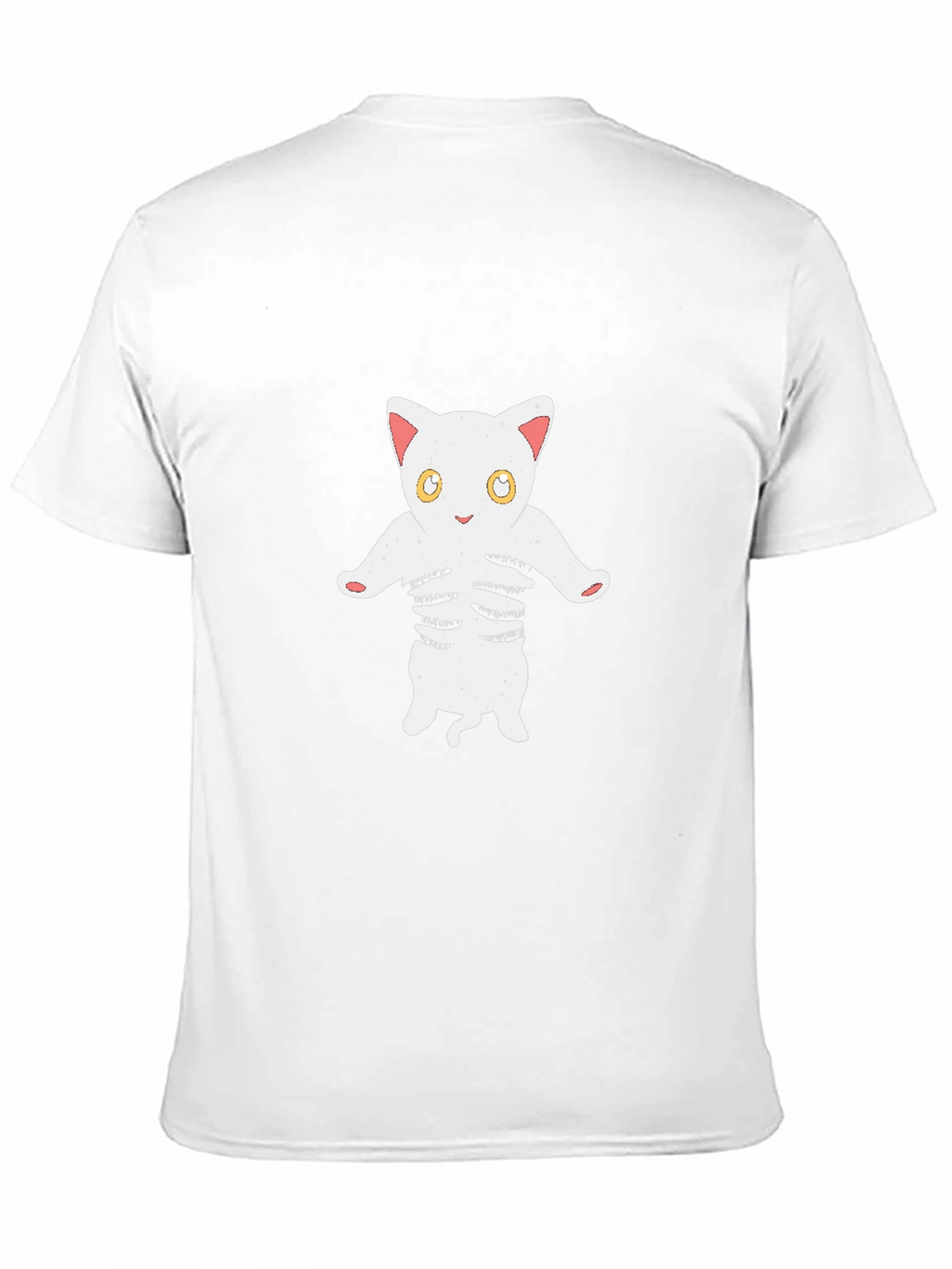 Cat Skeleton Graphic Tee - Black Cotton T-Shirt