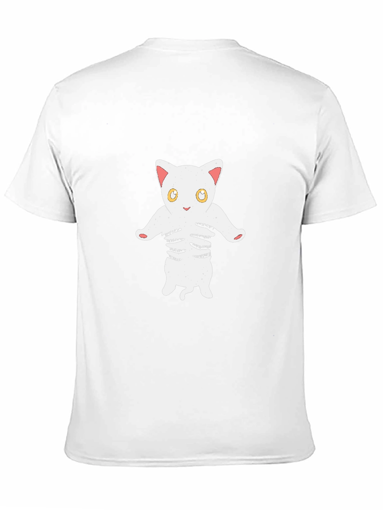 Cat Skeleton Graphic Tee - Black Cotton T-Shirt