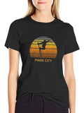 Park City Skiing T-Shirt - Sunset Design