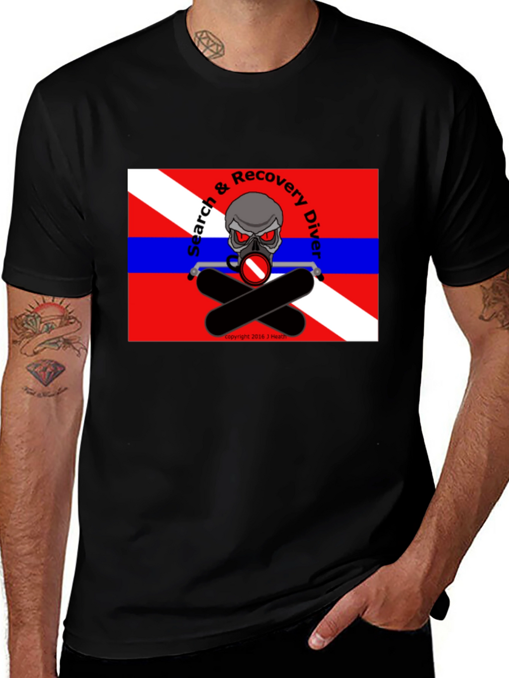 Search & Recovery Diver Skull T-Shirt