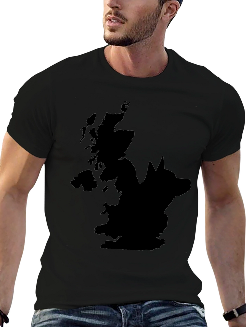 UK Wolf Graphic Tee - Mens Black T-Shirt