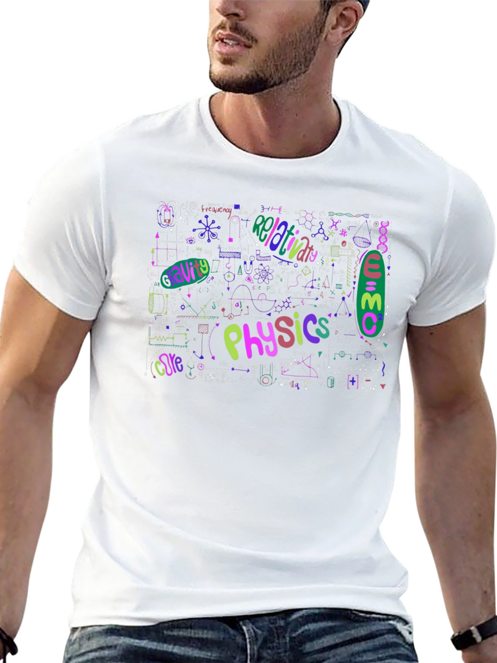Physics Formula Graphic Print Black T-Shirt