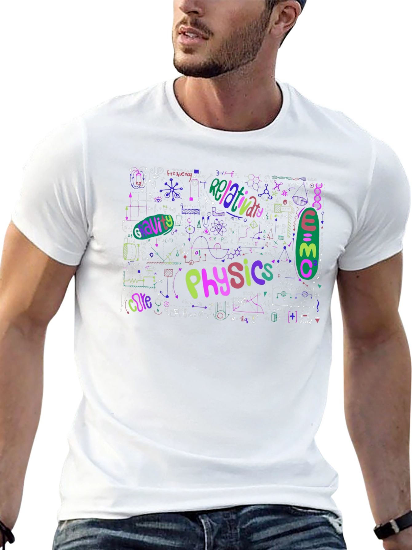 Physics Formula Graphic Print Black T-Shirt