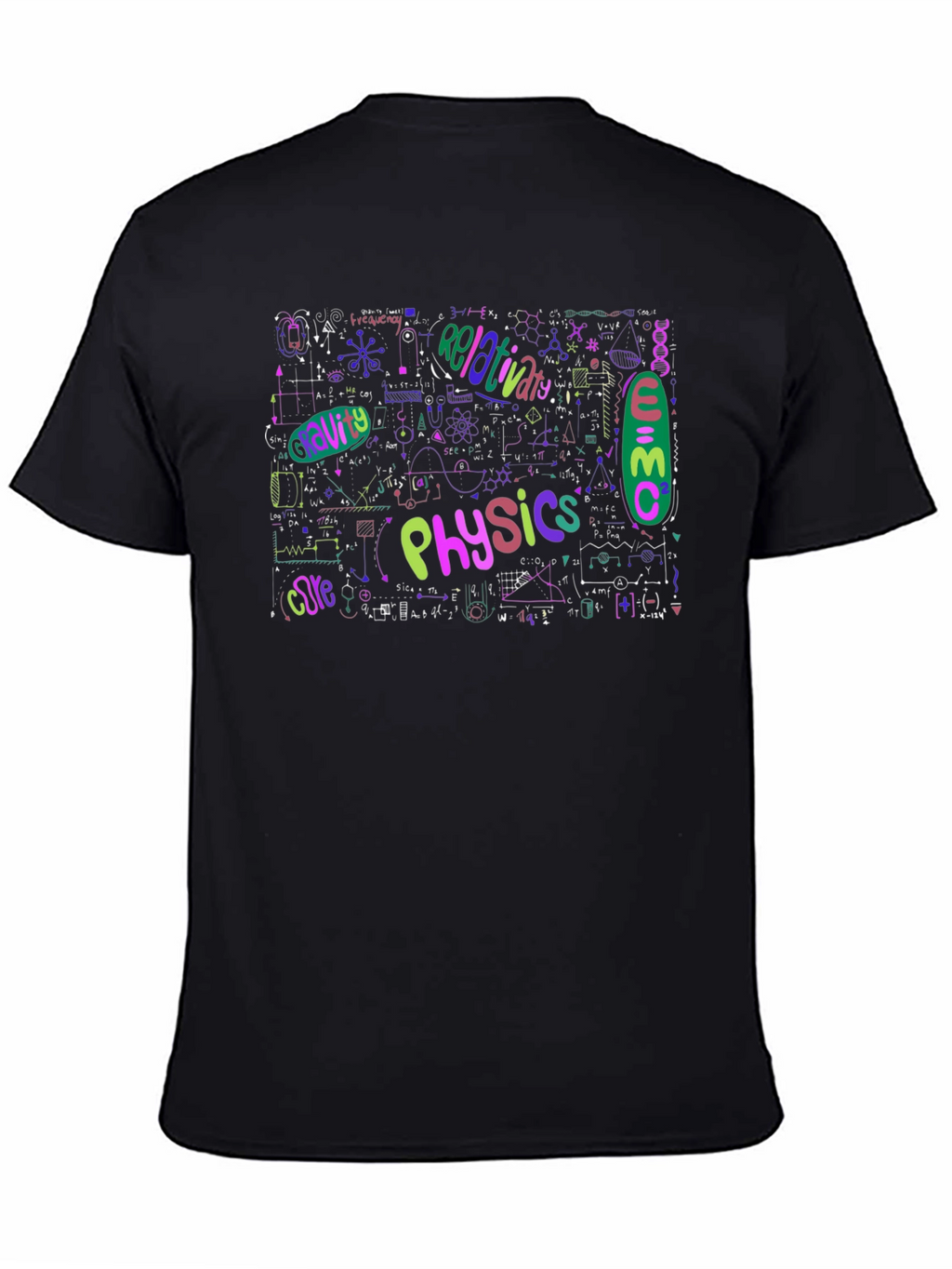 Physics Formula Graphic Print Black T-Shirt