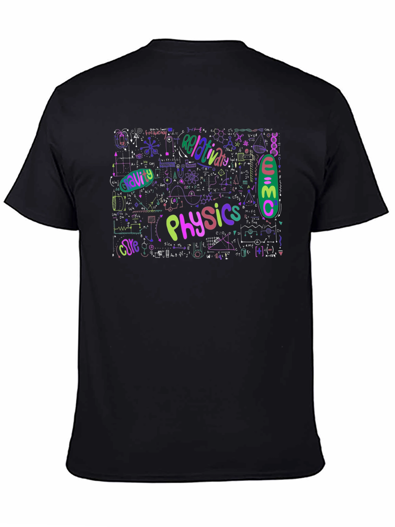 Physics Formula Graphic Print Black T-Shirt
