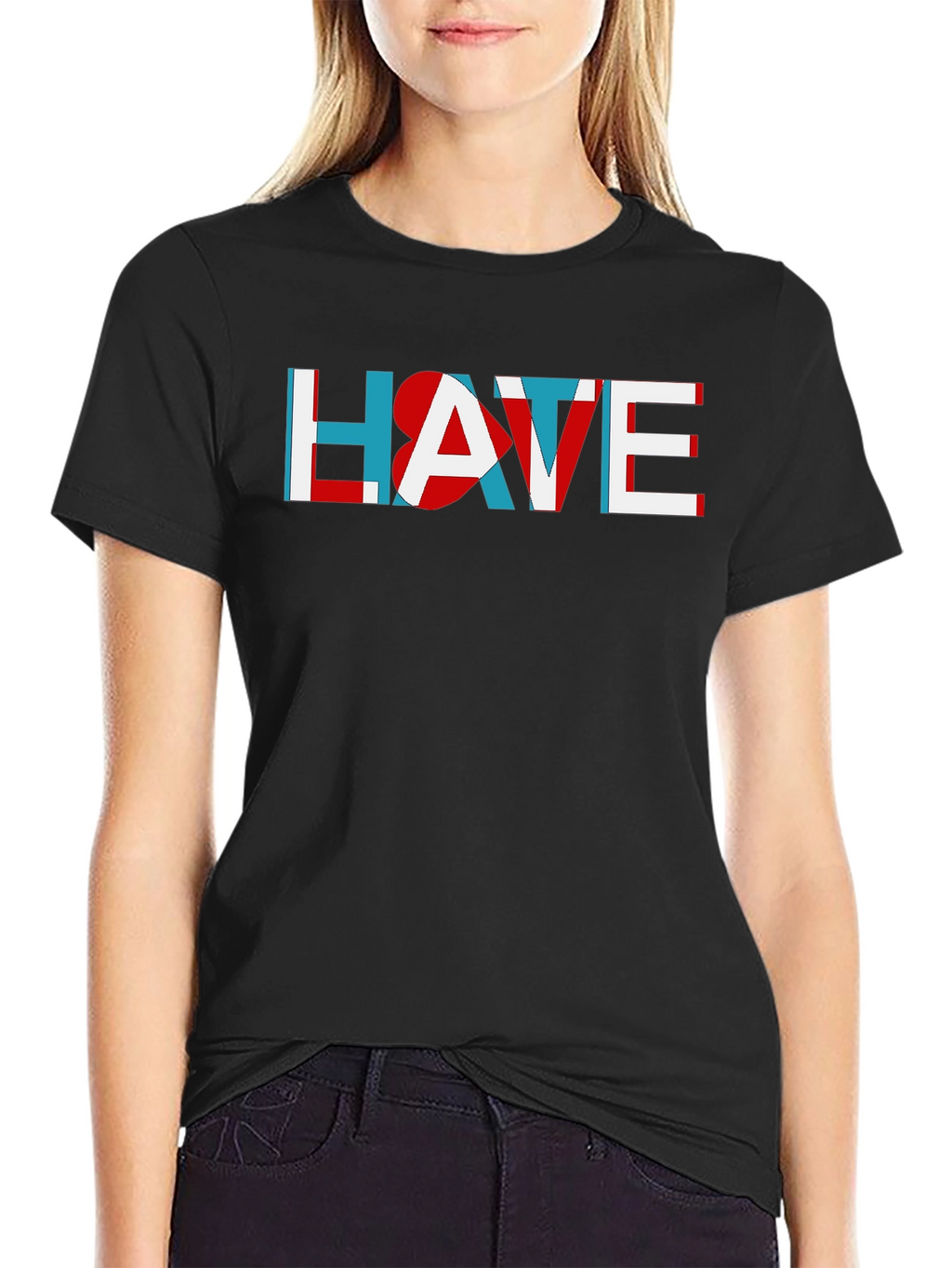 HATE Graphic Tee - Mens Soft Black T-Shirt
