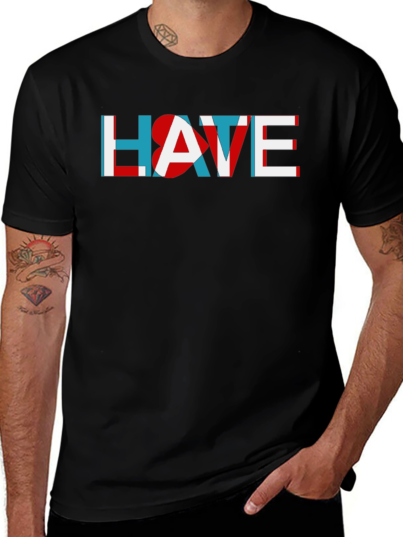HATE Graphic Tee - Mens Soft Black T-Shirt