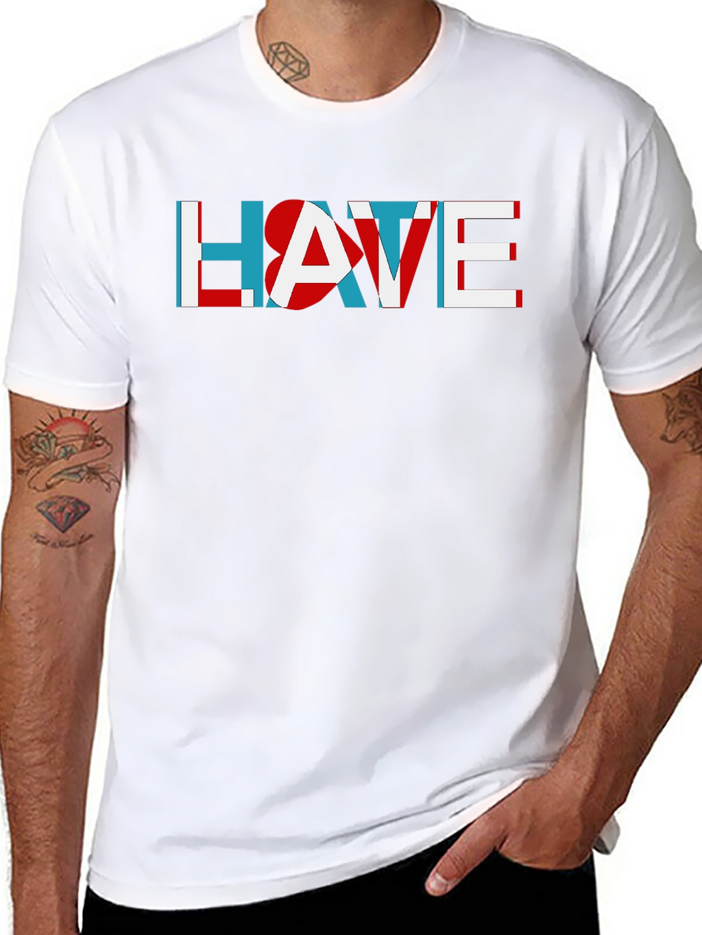 HATE Graphic Tee - Mens Soft Black T-Shirt