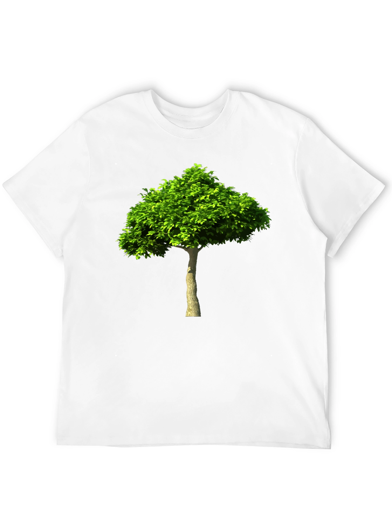 Green Tree Graphic Print Black T-Shirt