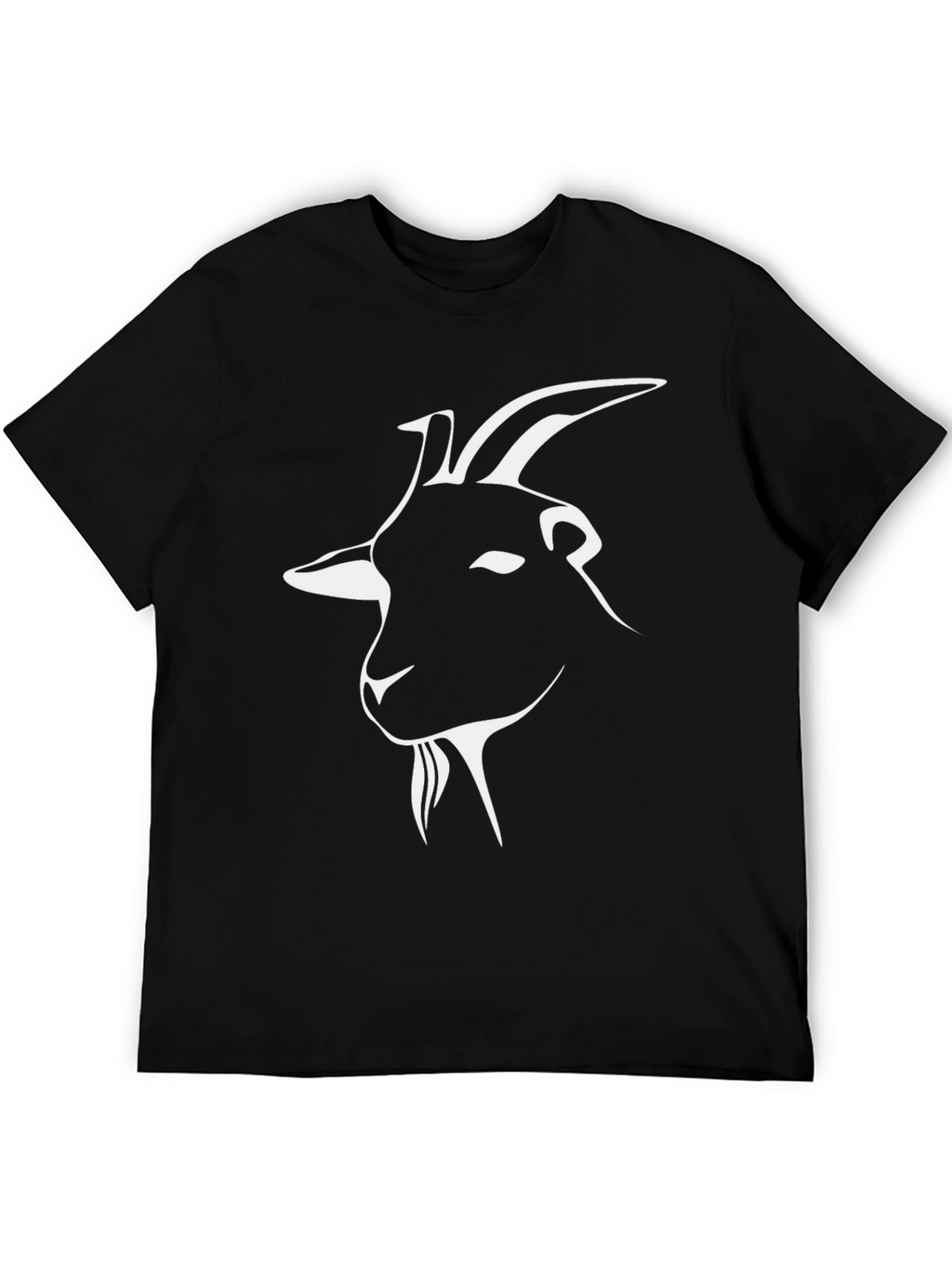 Goat Graphic Tee - Black Cotton Crew Neck