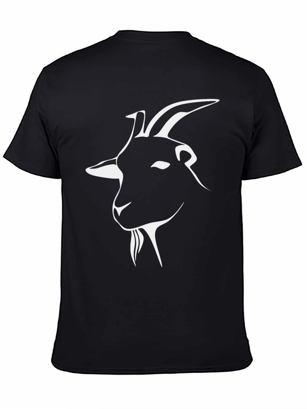 Goat Graphic Tee - Black Cotton Crew Neck