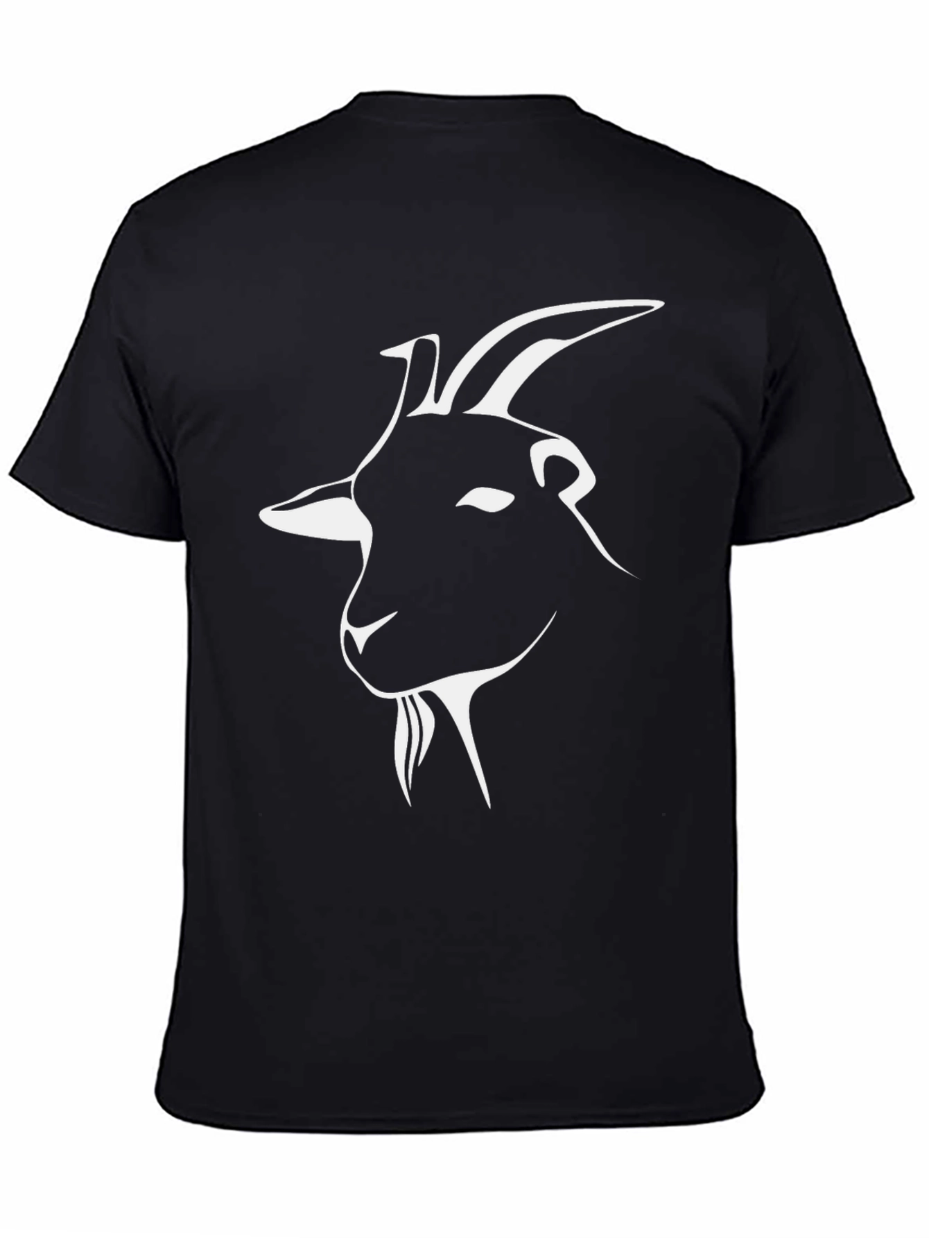 Goat Graphic Tee - Black Cotton Crew Neck