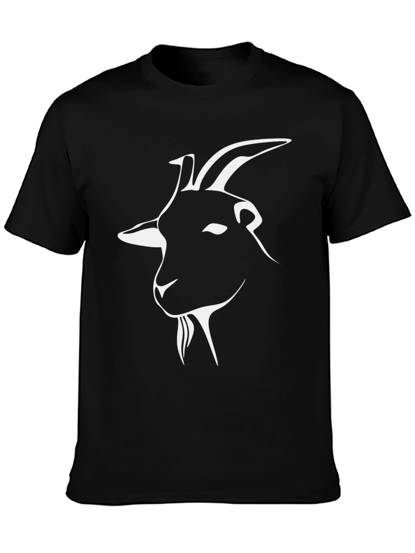 Goat Graphic Tee - Black Cotton Crew Neck