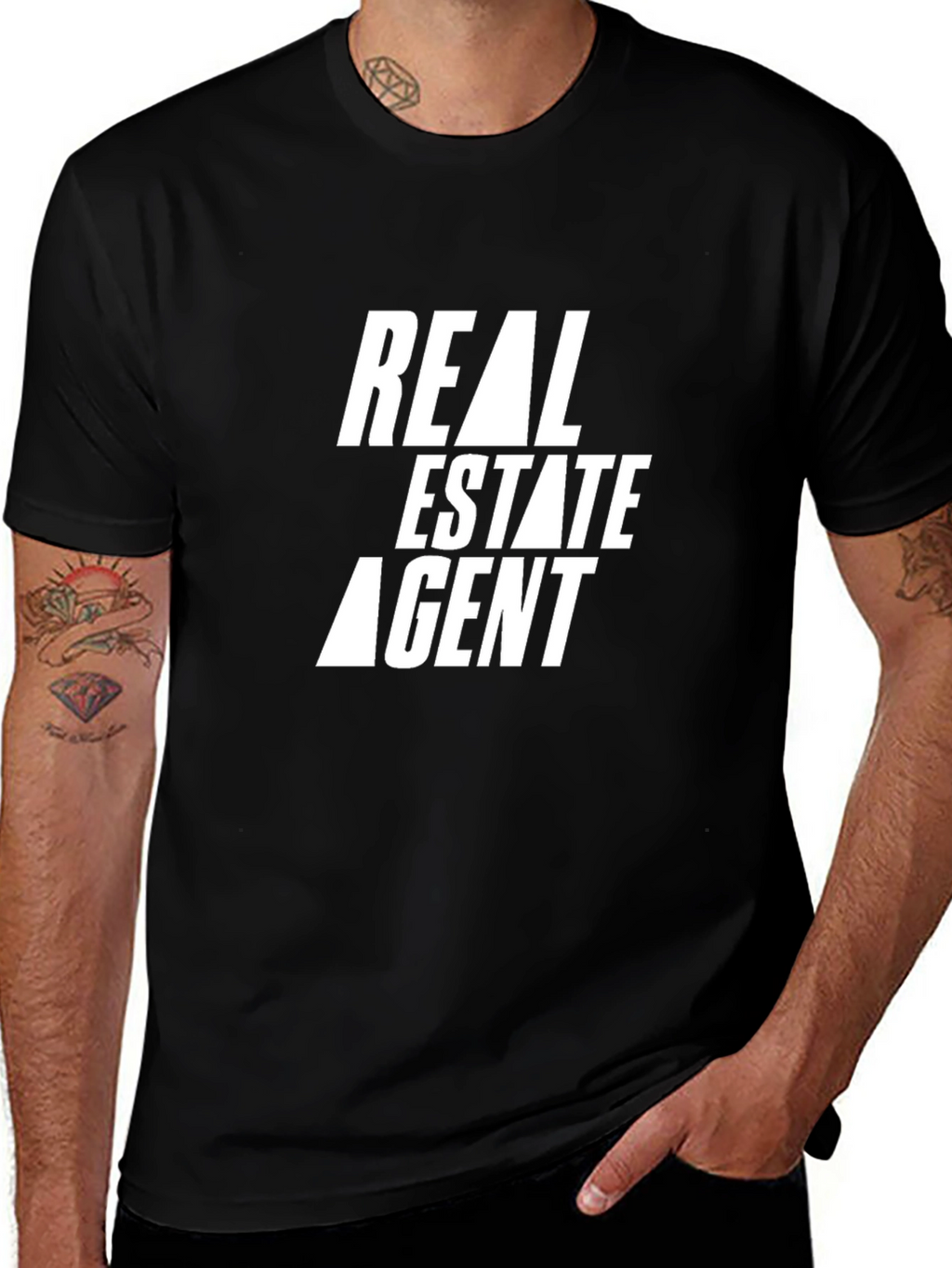 Real Estate Agent Graphic Tee - Black