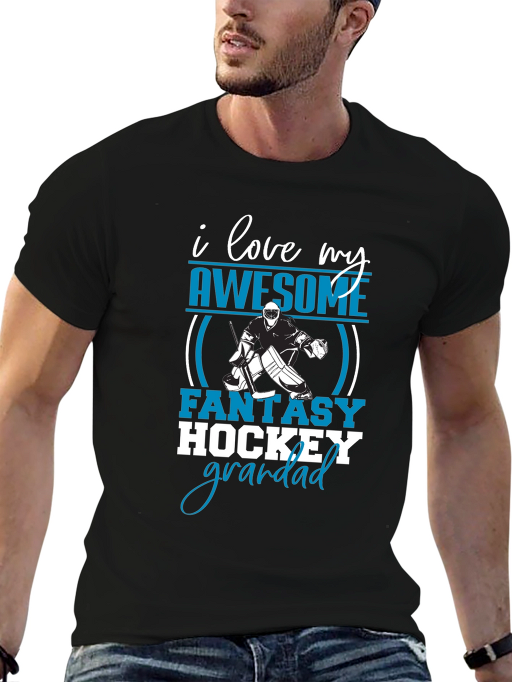 I Love My Awesome Fantasy Hockey Grandad T-Shirt
